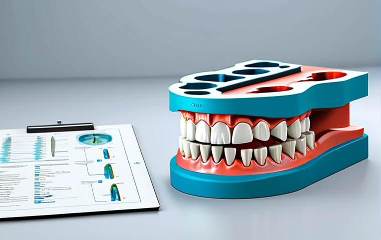 치과위생사 임플란트 케이스 분석 - "A dental hygienist professionally demonstrating proper brushing technique on a dental implant model...