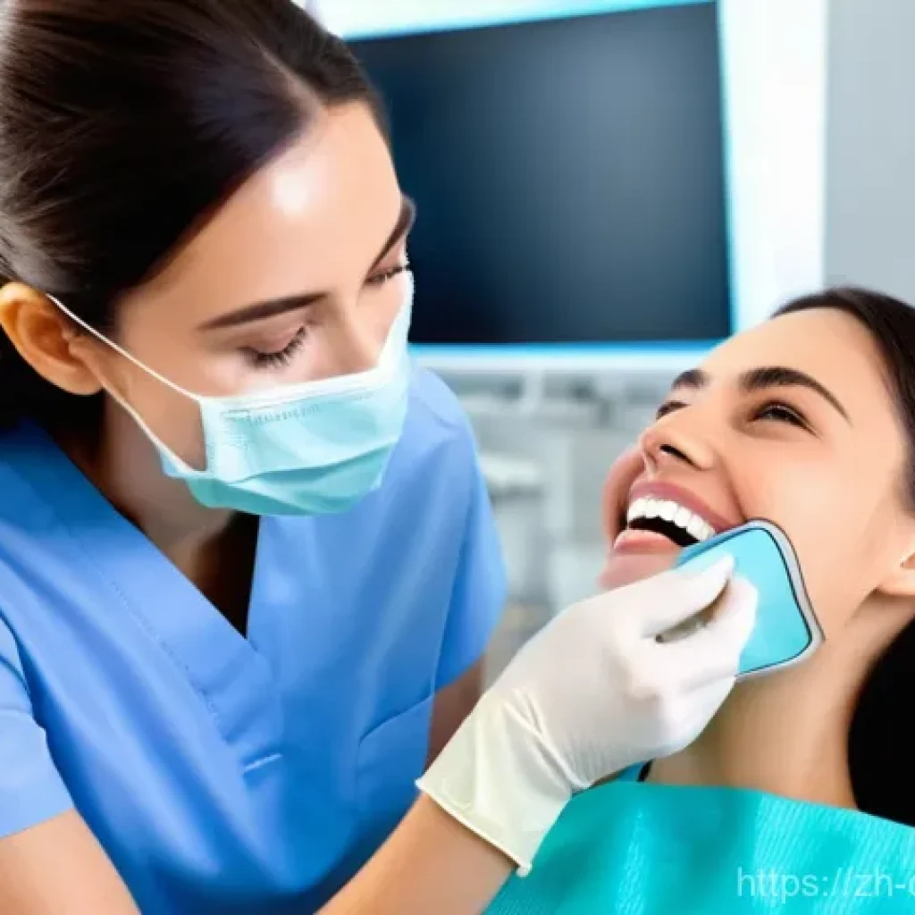 치과위생사 병원 인프라 이해하기 - **Prompt 1: A Modern Dental Clinic with an Intraoral Scanner in Use**
"A clean, brightly lit, an...