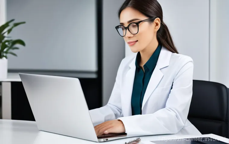 치과위생사 이직 면접 준비 전략 - **Prompt:** A professional female dental hygienist, mid-20s to early 30s, with a warm and intelligen...