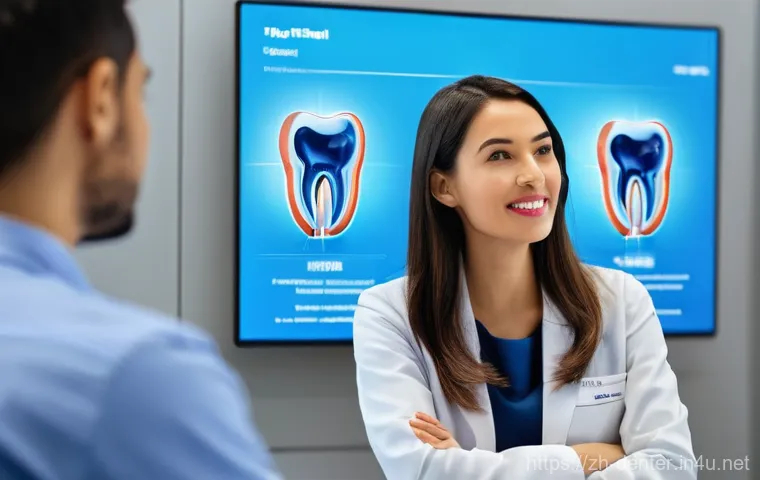 치과위생사 해외 학술대회 준비 - **Prompt 1: Engaging with Cutting-Edge Dental Technology at an International Conference**
    "A fem...