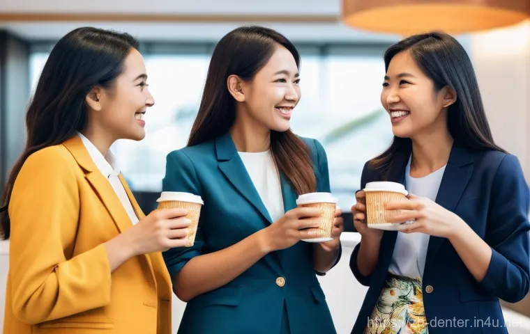 치과위생사 해외 학술대회 준비 - **Prompt 1: Engaging with Cutting-Edge Dental Technology at an International Conference**
    "A fem...