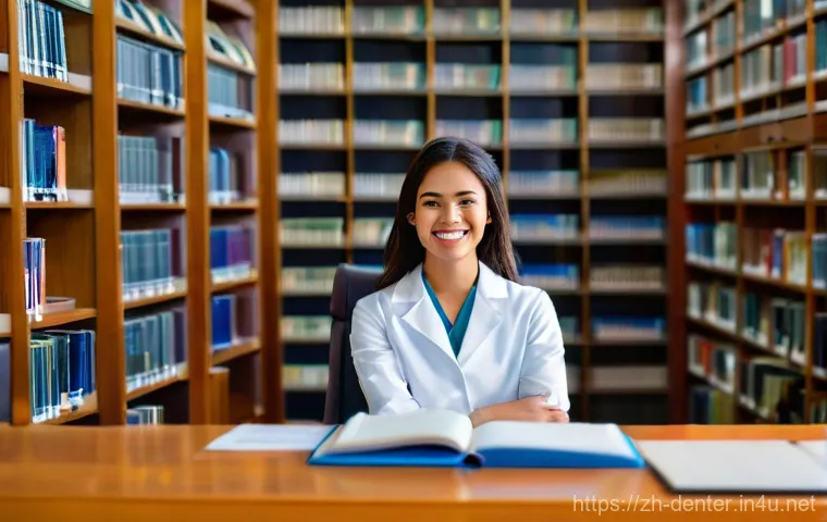치과위생사 대학원 진학 성공 사례 - **Prompt: The Aspiring Dental Hygienist's Study**
    "A dedicated female dental hygienist, in her l...
