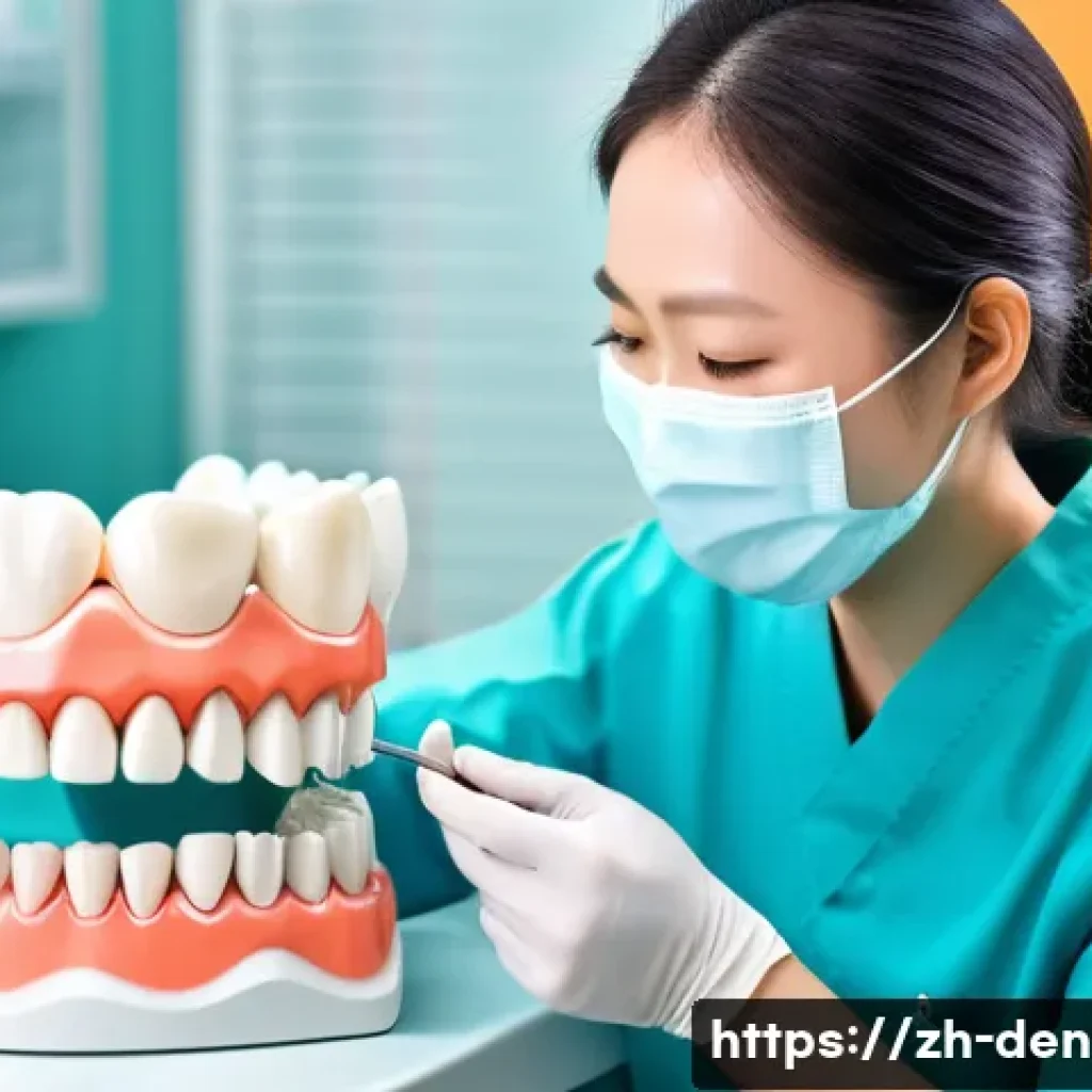 치과위생사 연차별 학습 계획 - A detailed scene of a young Chinese dental hygienist in a modern dental clinic, wearing professional...